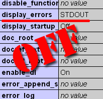 display_errors OFF